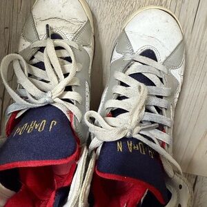 Jordan Kids' White and Red Sneakers